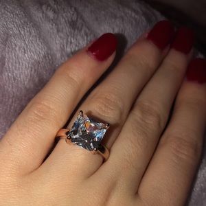 Faux Gem Ring - rose gold